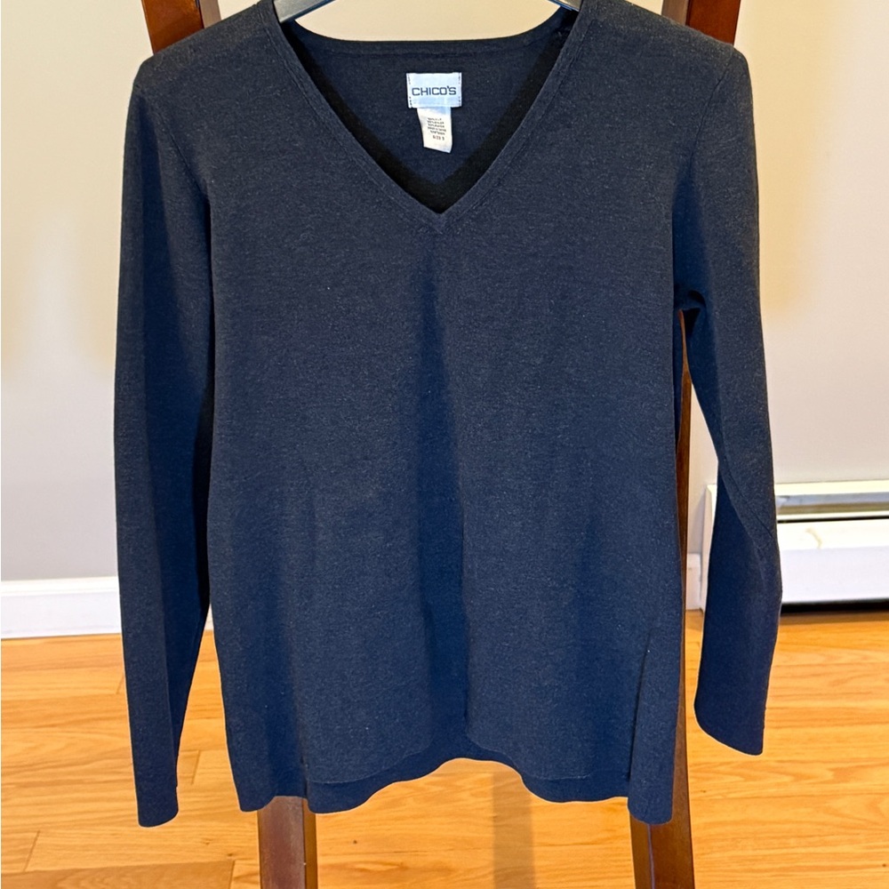 Chico's Black V-Neck Women's Sweater